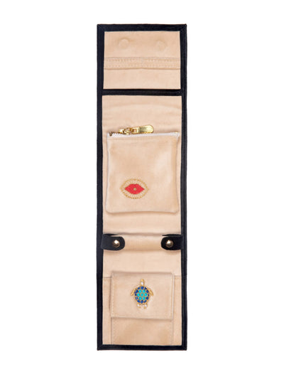 L'Atelier Nawbar velvet travel jewelry pouch, size 1 midnight black