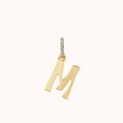 La Belle Époque collection bespoke crafted Art Nouveau letter M with diamond ball
