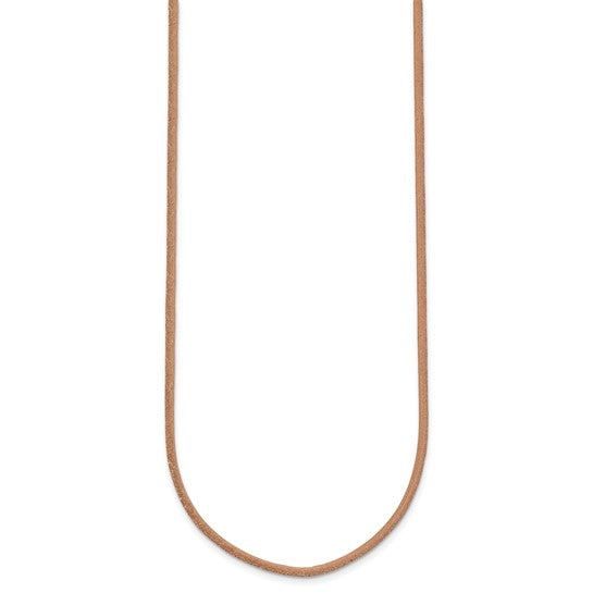 14k gold lobster clasp on a 2mm light brown leather cord chain