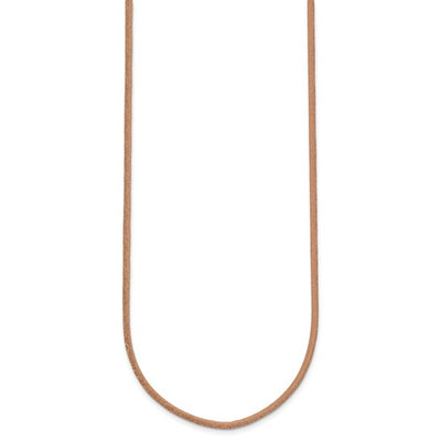 14k gold lobster clasp on a 2mm light brown leather cord chain