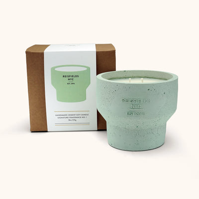 Reisfields Mint No. 1  Candle in cement vessel