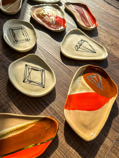 Svona Studio x Porterfi ceramic trays, each handmade in Cleveland, Ohio.