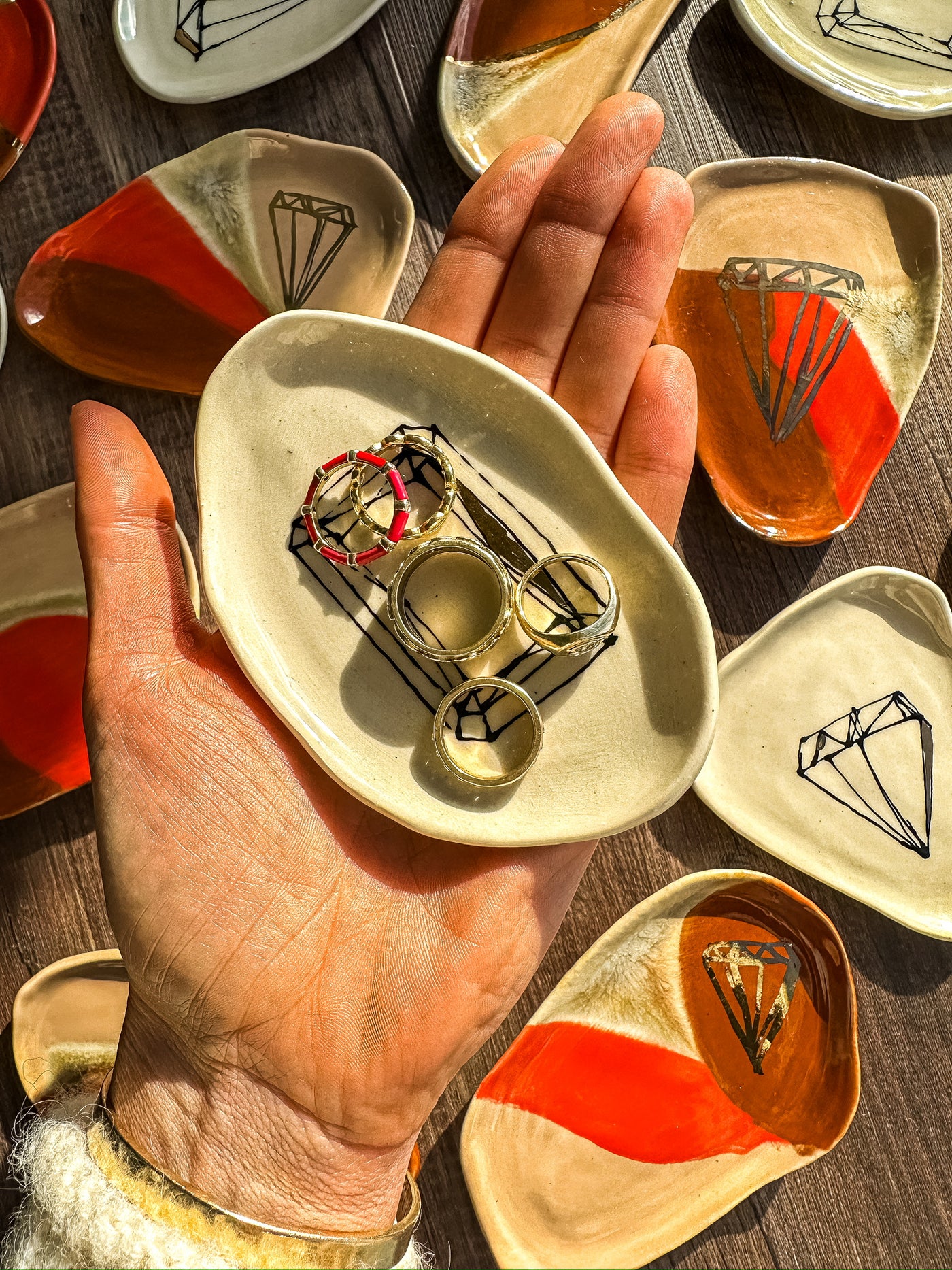 Svona Studio x Porterfi ceramic trays, each handmade in Cleveland, Ohio.