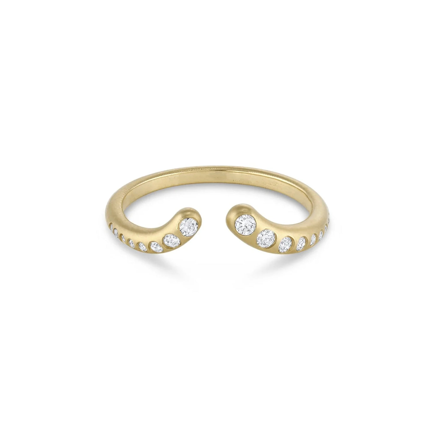 White Space Jewelry 14k yellow gold white diamond nesting pinky cuff ring