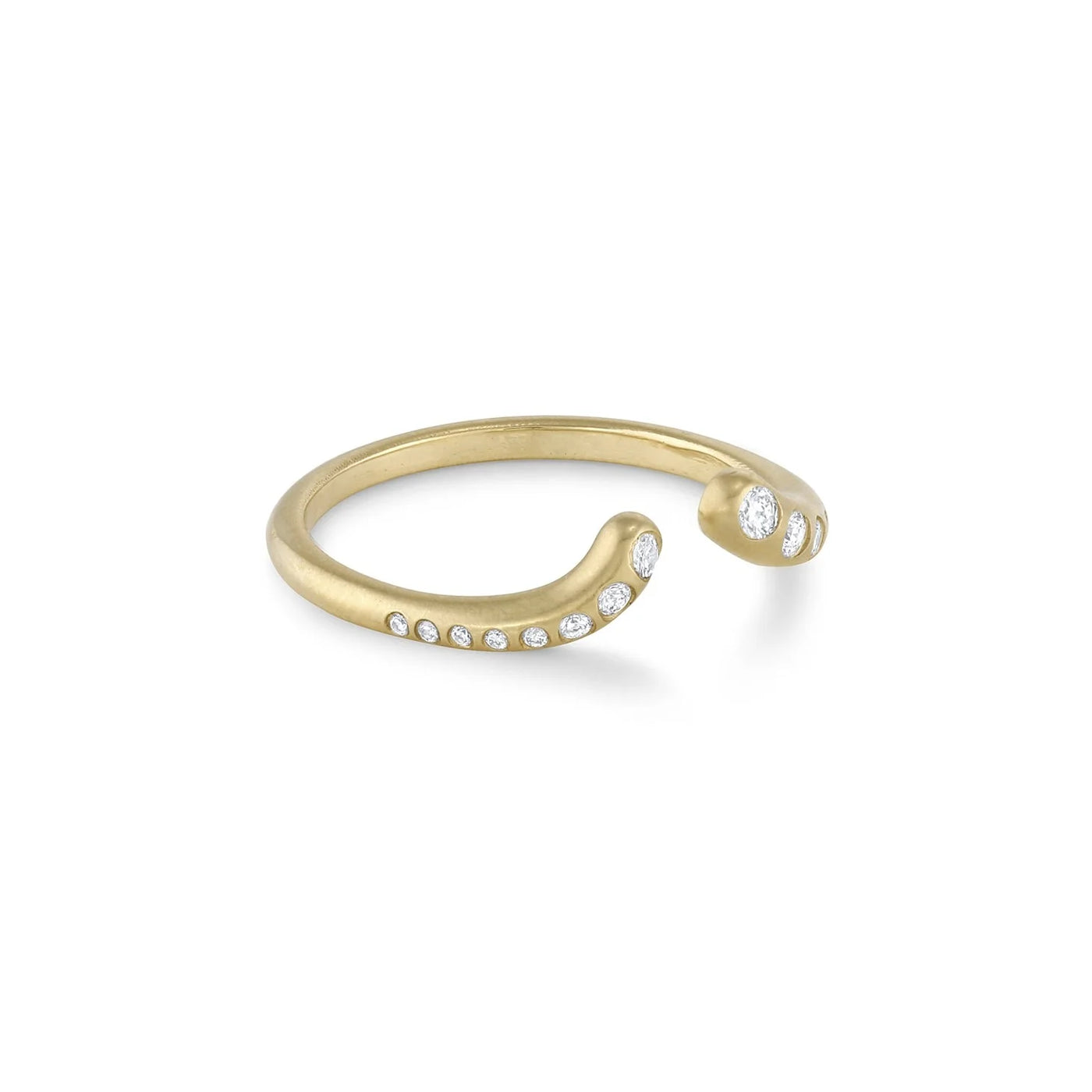White Space Jewelry 14k yellow gold white diamond nesting pinky cuff ring
