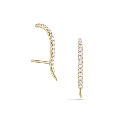 White Space weightless 14k yellow gold forme suspender earrings with diamond pavé