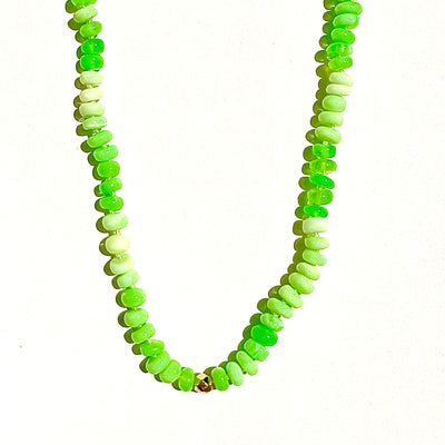Boheme Smooth Parrot Green Opal Necklace