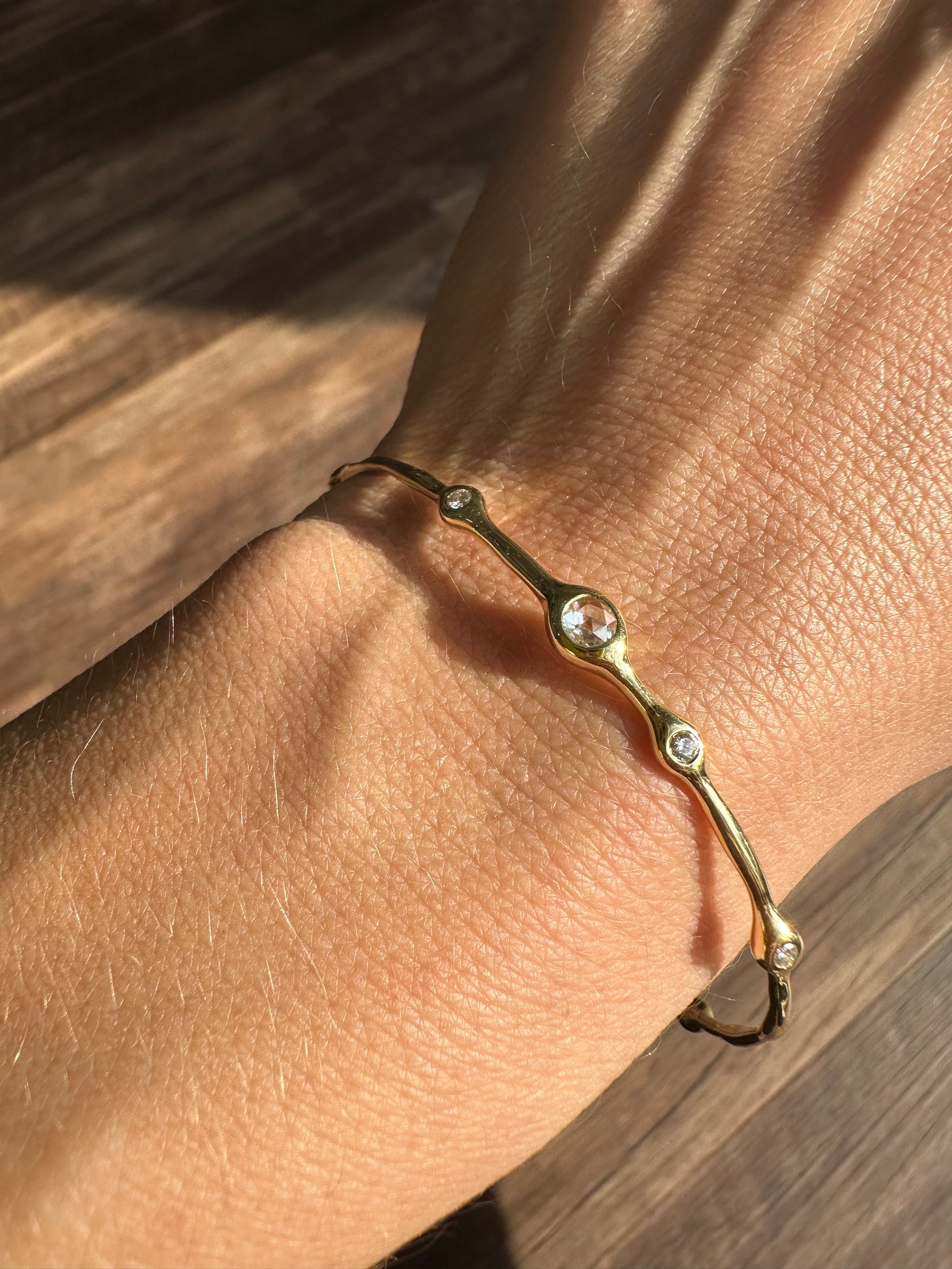 ESTATE Ippolita Stardust 18k Yellow Gold Diamond Bangle