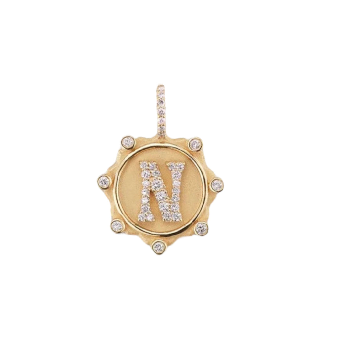 Alphabet Pave Initial Coin Charm