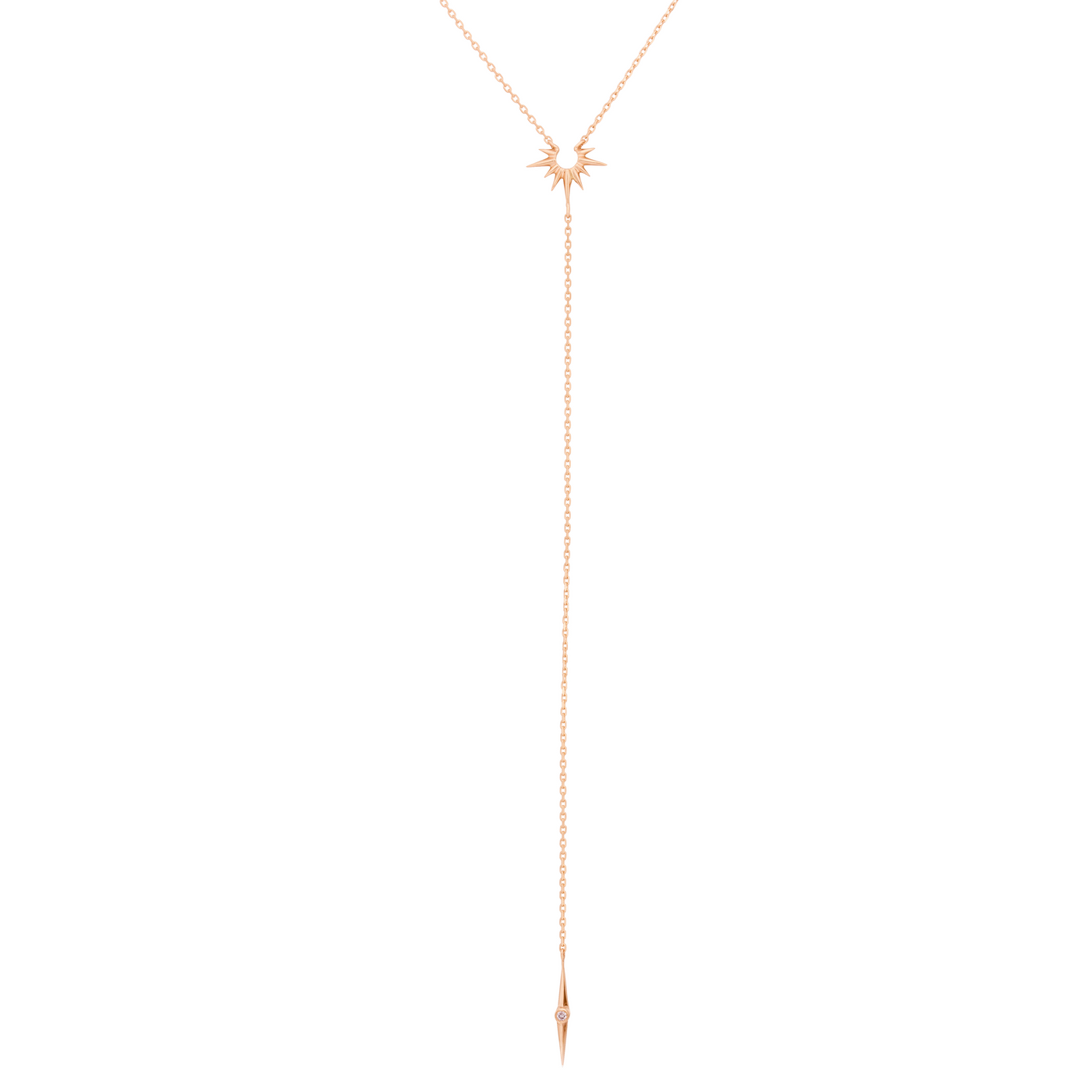 Sun & Diamond Lariat Necklace