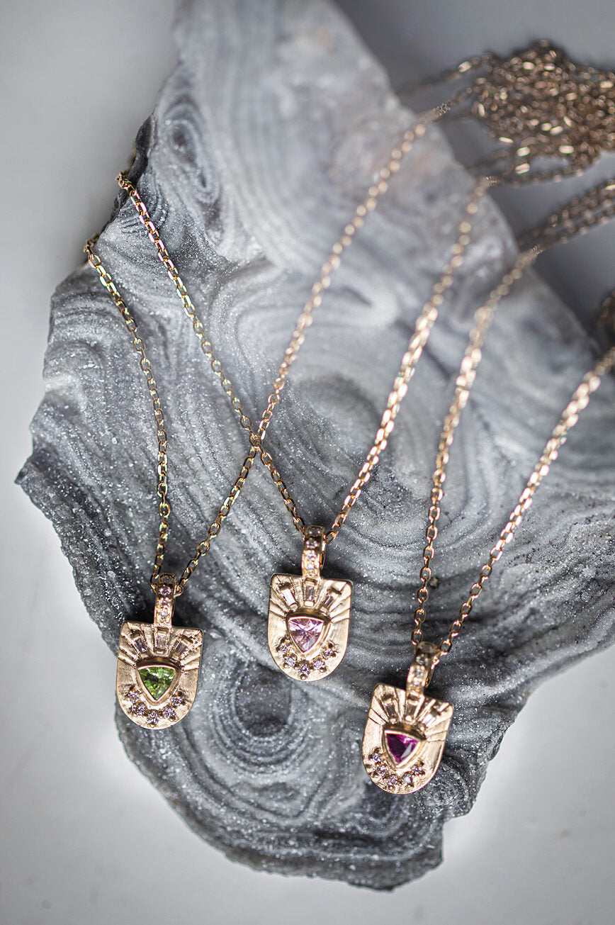Pink Spinel & Diamonds Totem Necklace