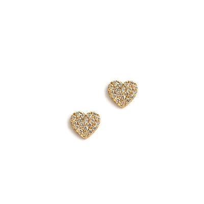 Love Letter Pave Heart Studs