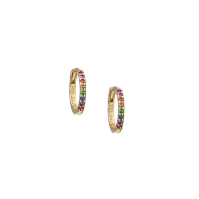 Classique Rainbow Pavé Huggies