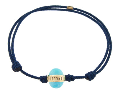 Turquoise Cabachon Collar Cord Bracelet