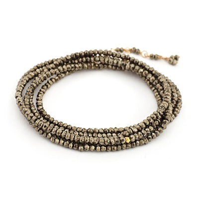 Anne Sportun pyrite 14k yellow gold wrap necklace bracelet stones beads