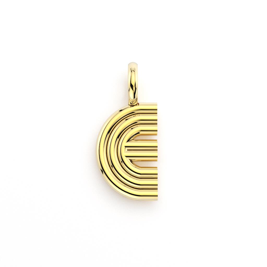 Alexa Sidaris 14k yellow gold 12mm initial  E charm