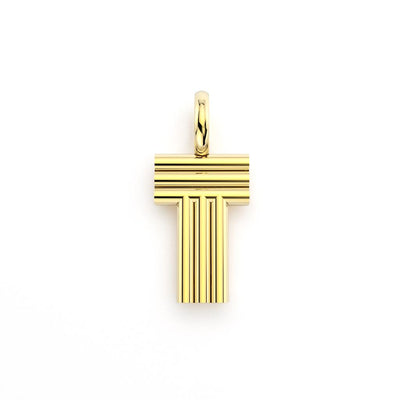 Alexa Sidaris 14k yellow gold 12mm initial  T charm