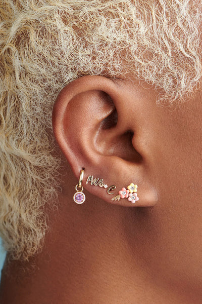 14k yellow gold stud earring Mrs diamond