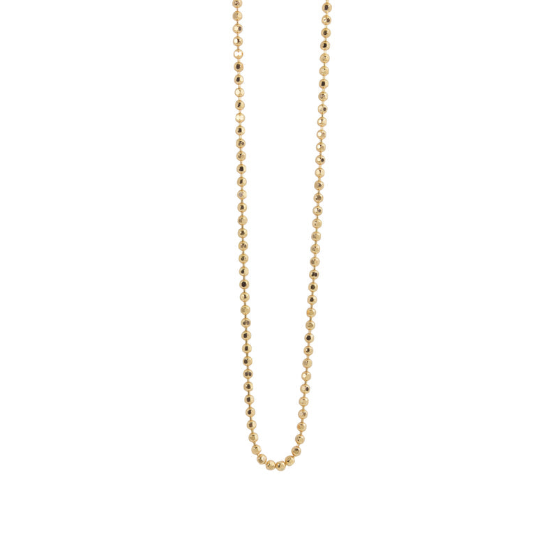 14k yellow gold diamond cut ball chain