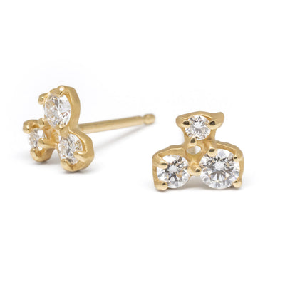 18k yellow gold diamond stud earrings