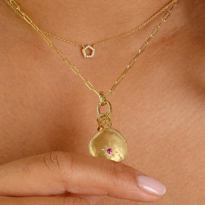Estate 18k Yellow Gold Anne Sportun charm clasp with hinge