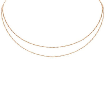 Julez Bryant 14k gold CHAD necklace featuring 2 layered tiers of diamond cut ball chain