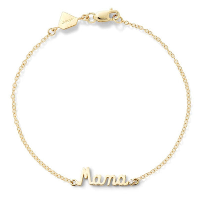 14k yellow gold chain bracelet mama mother diamond