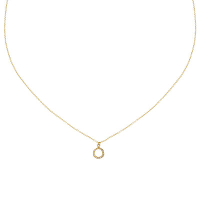 18k yellow gold pave diamond necklace