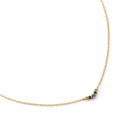 18k yellow gold necklace blue sapphires chain
