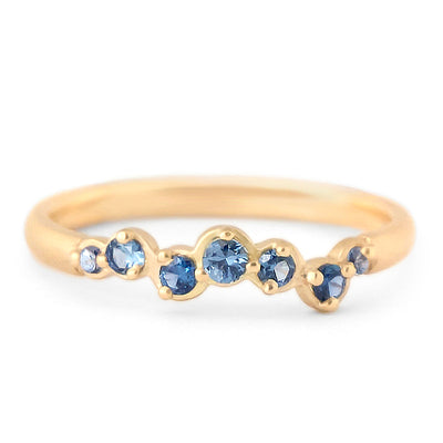 18k yellow gold ring blue sapphires