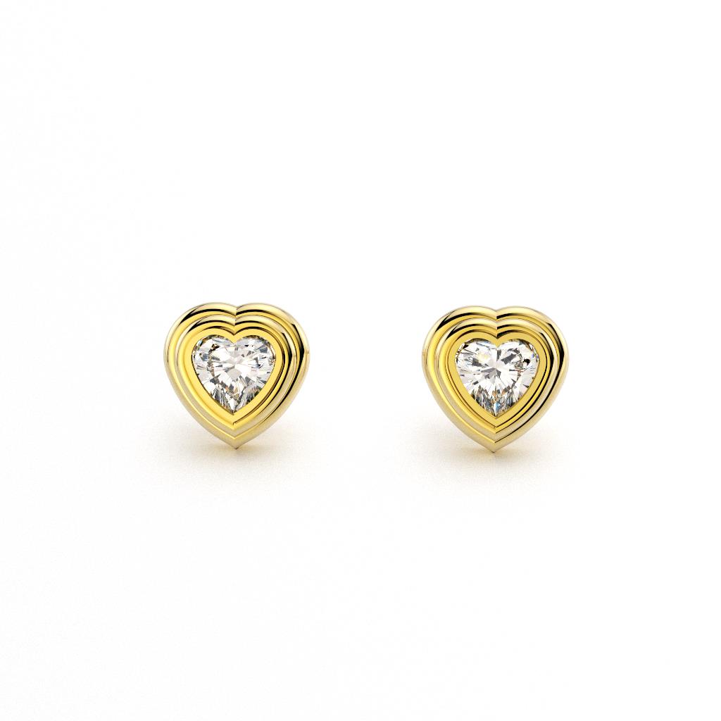 Radiant Heart Stud Earrings