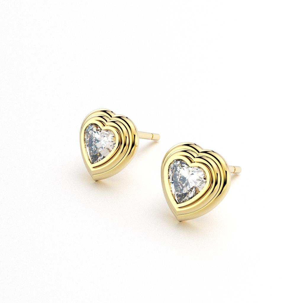Radiant Heart Stud Earrings