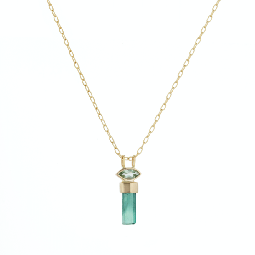 Natural Pencil & Marquise Tourmaline Necklace