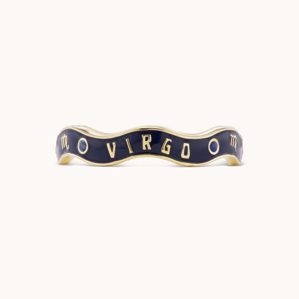 Virgo Zodiac Enamel Wave Band III