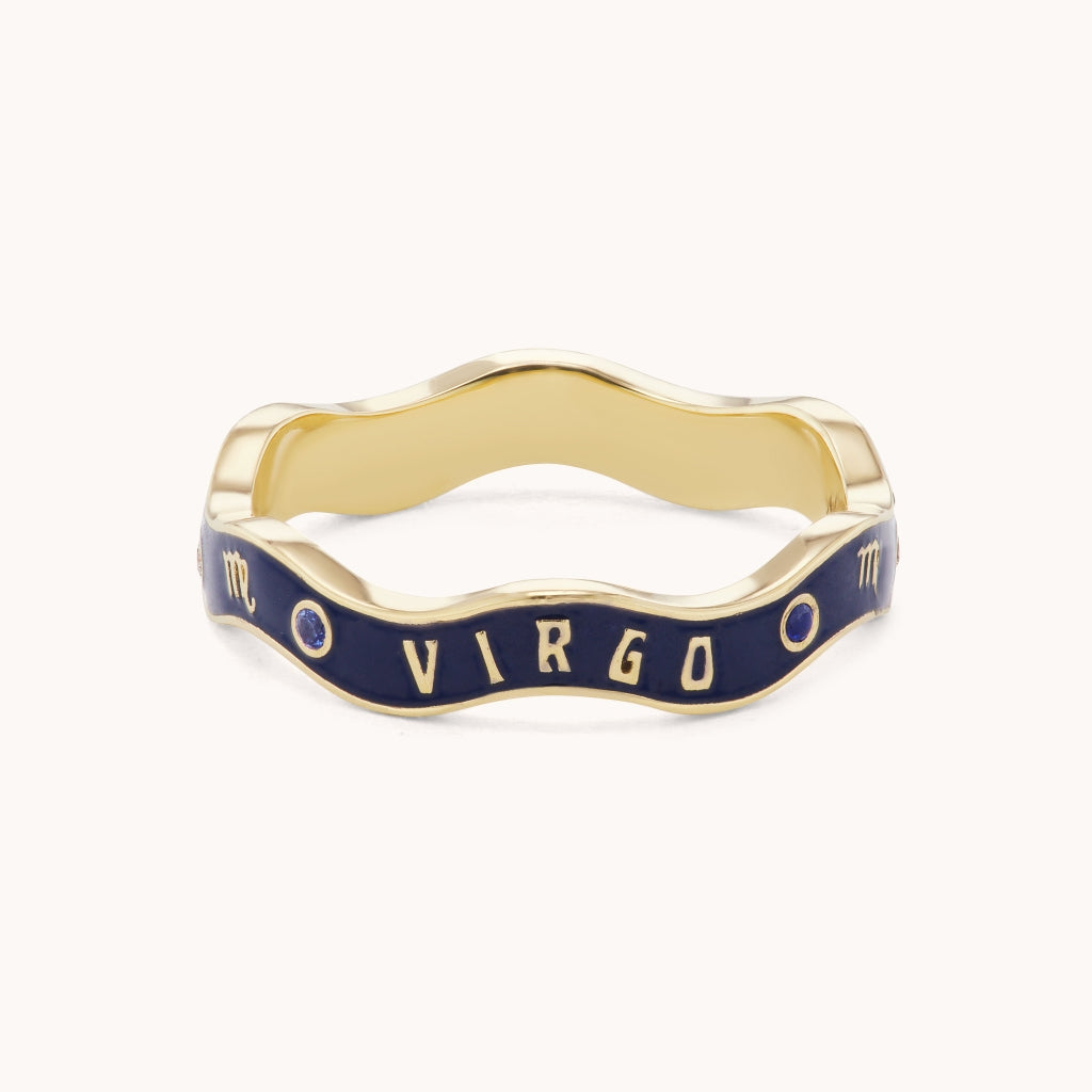 Virgo Zodiac Enamel Wave Band III