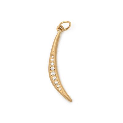 18k yellow gold charm diamond crescent moon