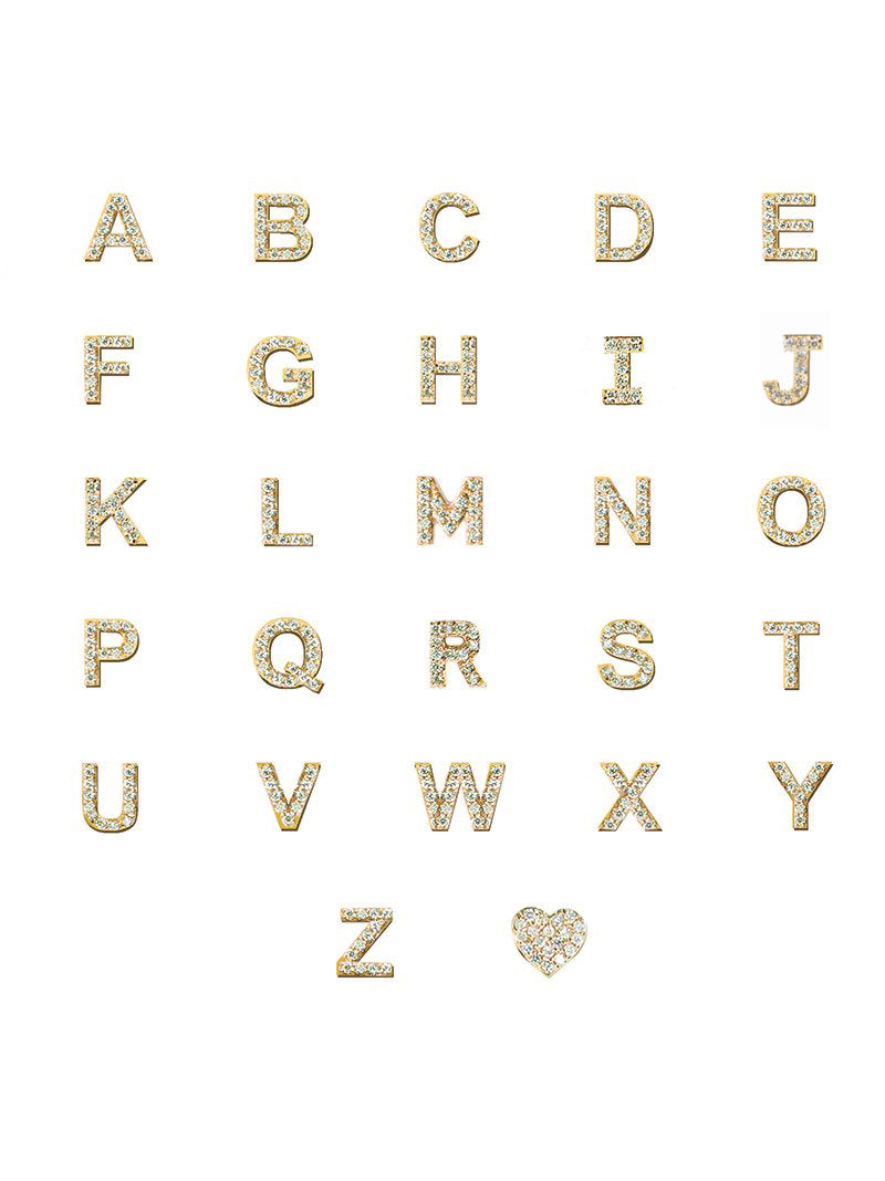 14k gold diamond personalized initials alphabet Anzie custom