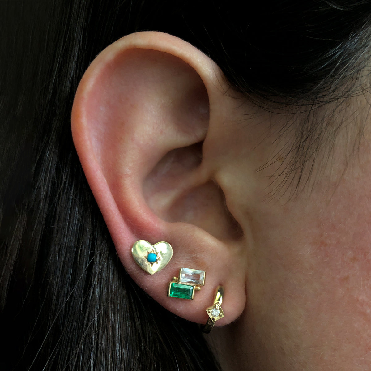 Cleo Deux Carre Studs