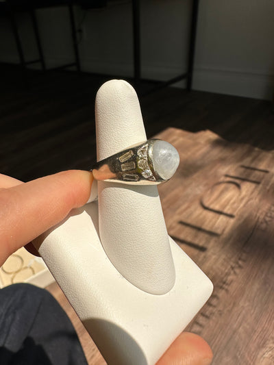 ESTATE 14K White Gold Star Sapphire Ring
