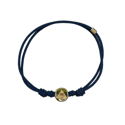 Gold Light of the Majestic Symbol on a Silk Cord Bracelet