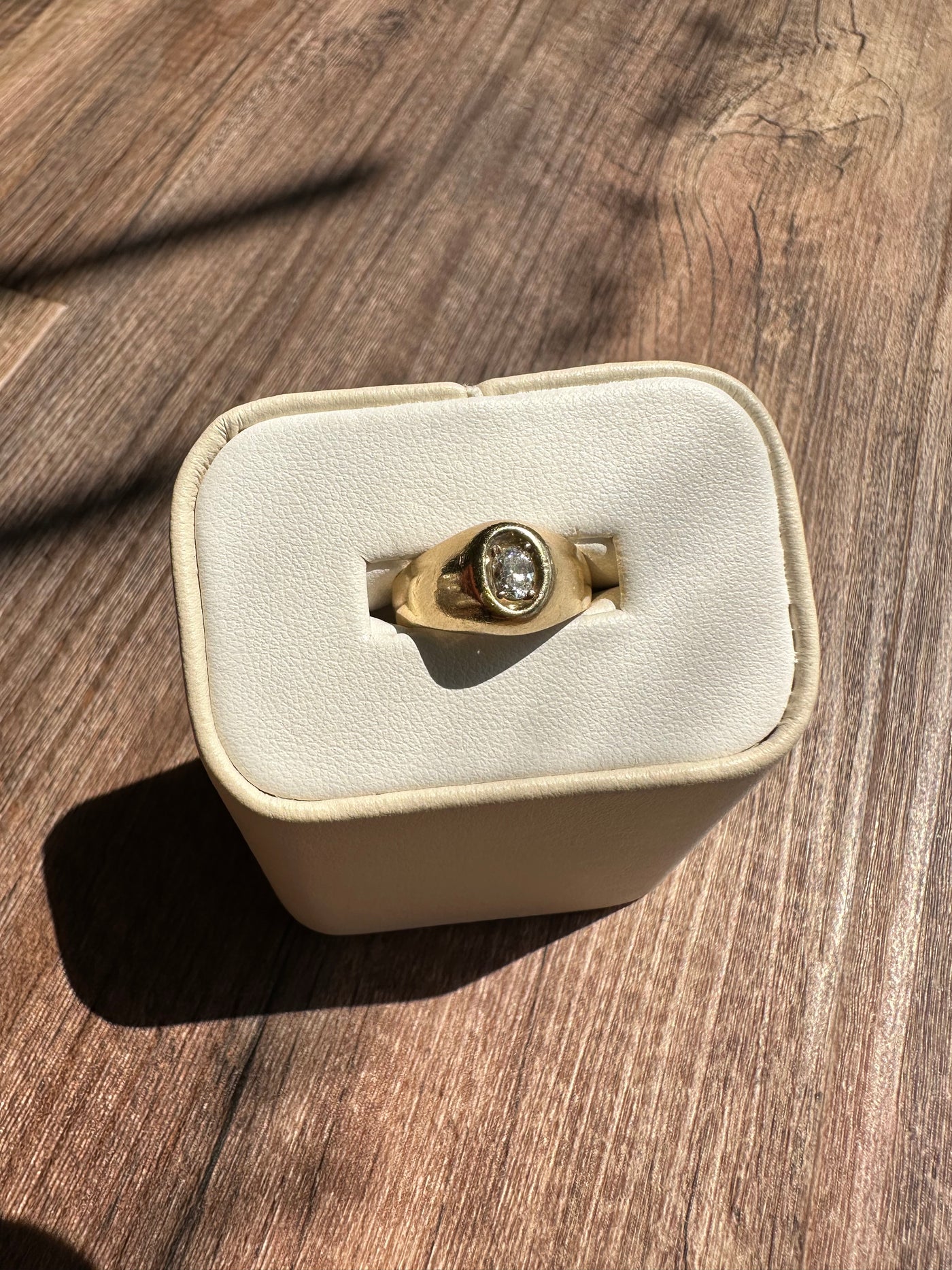 ESTATE 14K Gold Diamond Pinky Ring, c1980