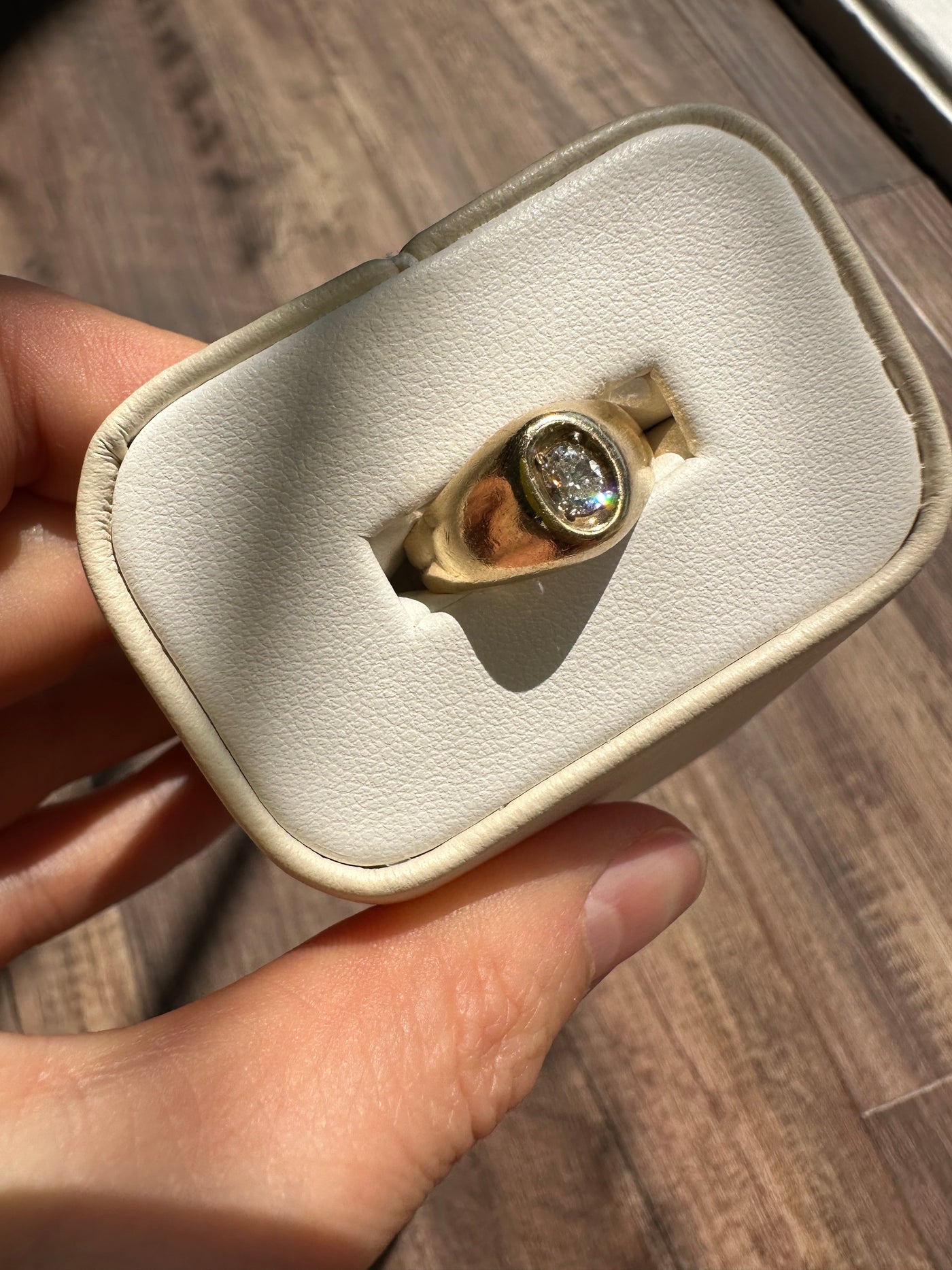 ESTATE 14K Gold Diamond Pinky Ring, c1980