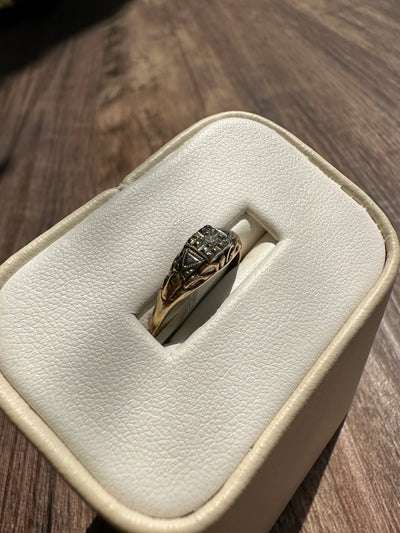 ESTATE 14K Gold Diamond Ring, C1930