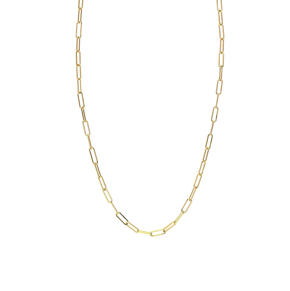 18k yellow gold paperclip chain