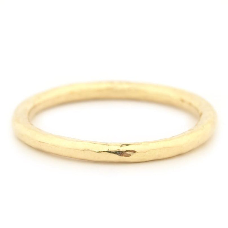 18k yellow gold hammered gold ring
