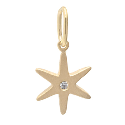 18k yellow gold charm diamond star