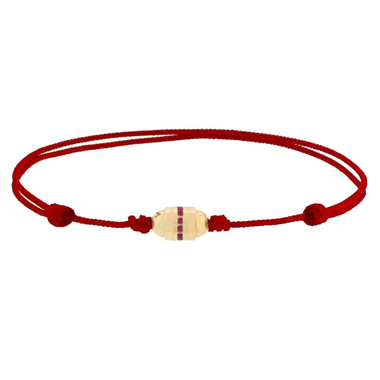 Round Bolt Bead with Stones Cord Bracelet